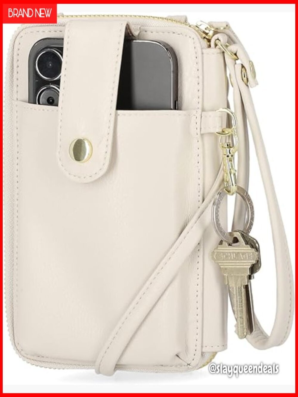 Vegan Leather Crossbody Wallet with RFID Protection & Phone Pocket